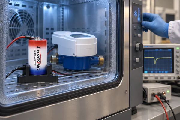 LONGSING ER26500 battery in a low-temperature passivation and pulse-voltage validation test