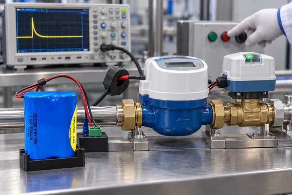 LONGSING ER26500+HPC1550 battery pack in a smart water meter valve pulse and recovery test
