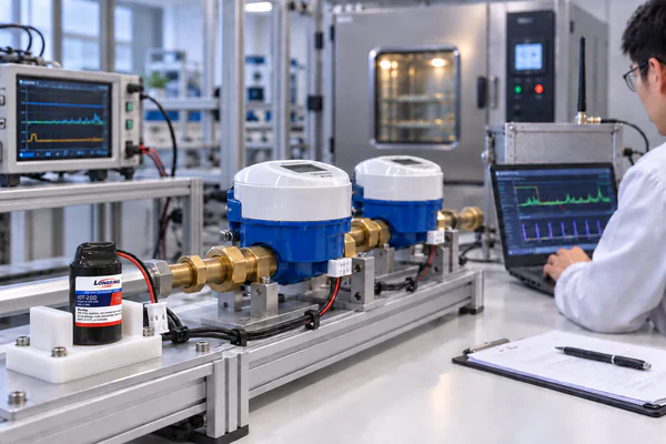LONGSING ER34615+HPC1520 battery pack in an OEM smart water meter validation laboratory