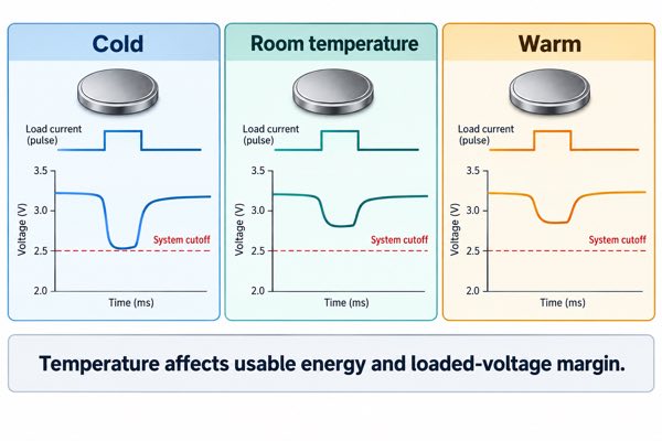Temperature effects on loaded voltage and system cutoff