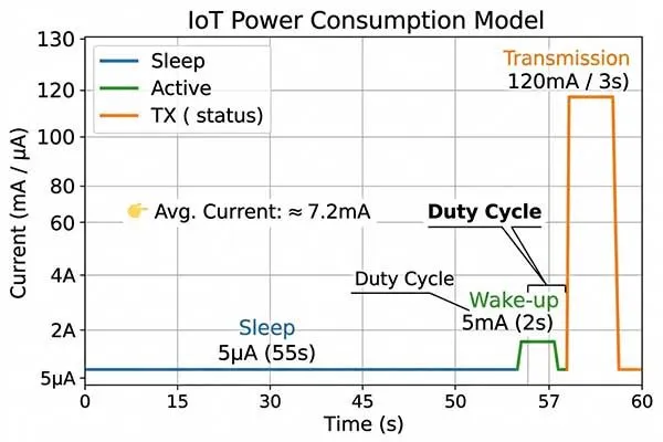 IoT power Consumption model in IoT Battery Optimization Strategies