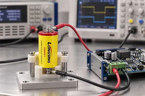 Supercapacitor and industrial controller undergoing voltage and backup-power evaluation