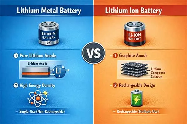 lithium metal vs lithium ion