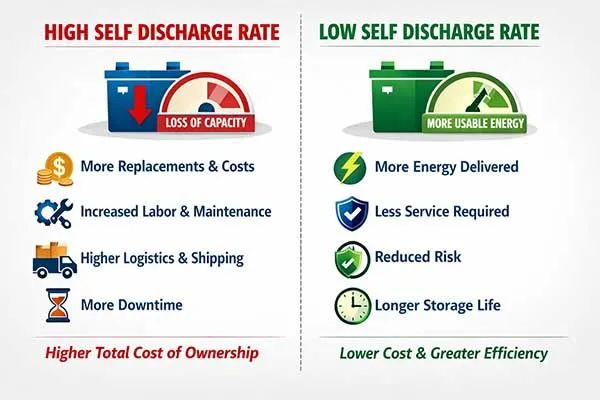 self discharge rate of lithium metal battery