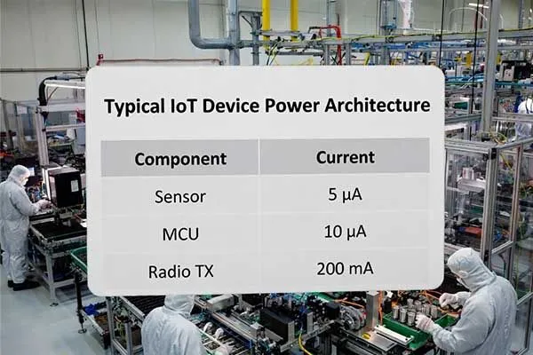 typical iot device power architecture for iot battery