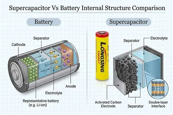 Hybrid scapacitor batteries differences from battery