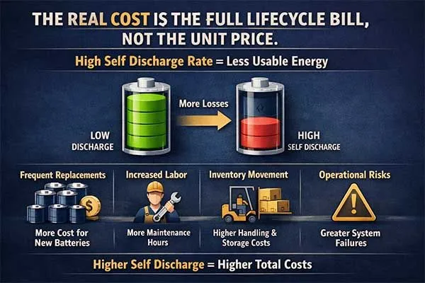 self discharge battery real cost