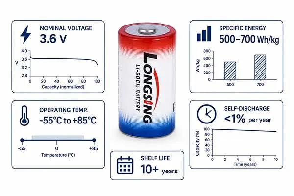 li-socl2 batteries key features performance under diagram