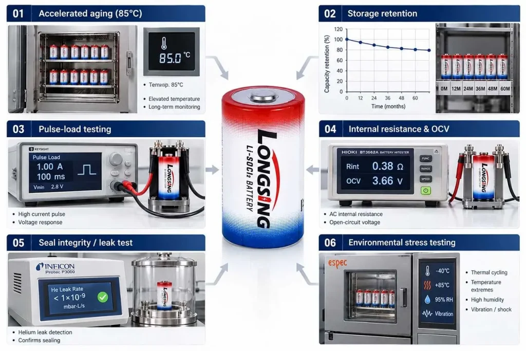 lithium thionyl chloride battery testing process from long sin