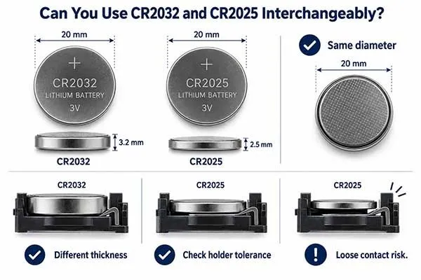Can I replace a 2032 battery with a 2025