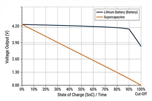 battery vs capacitor in voltage behavior