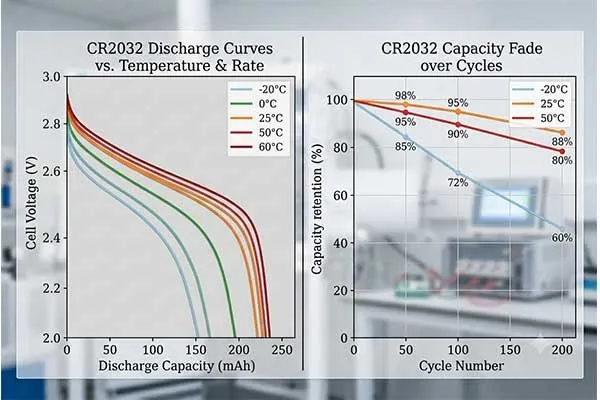 coin cell sizes CR2032 DISCHARGE AND CYCLE PERFORMANCE