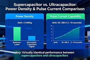 hybrid supercapacitor vs capacitor on power density and pulse current