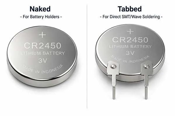 naked vs tabbed button cell battery sizes