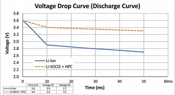 voltage drop curve for iot power supply