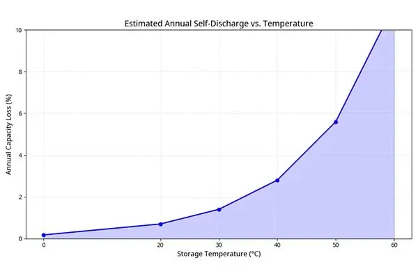 self-discharge vs temperature of Long Sing Battery