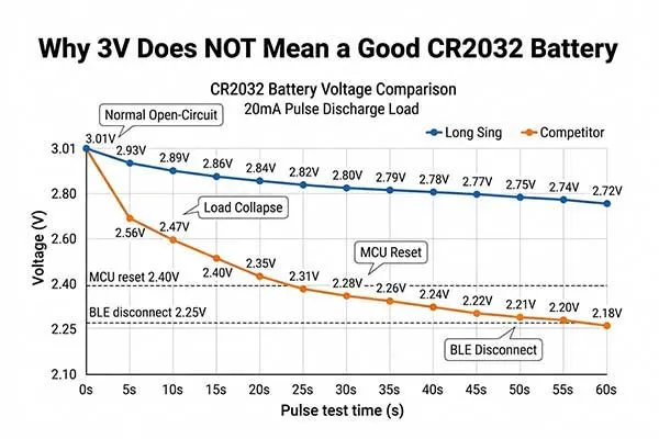 Why 3V does not mean a good cr2032 battery - how to test a button battery