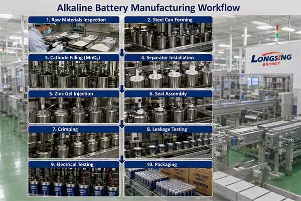 alkaline battery manufacturing flow from Long Sing Technology