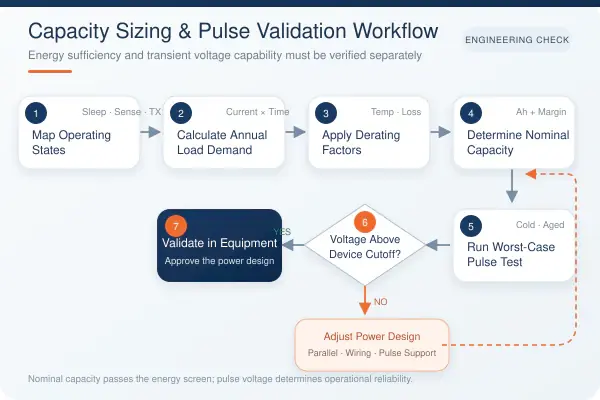 battery capacity pulse validation workflow