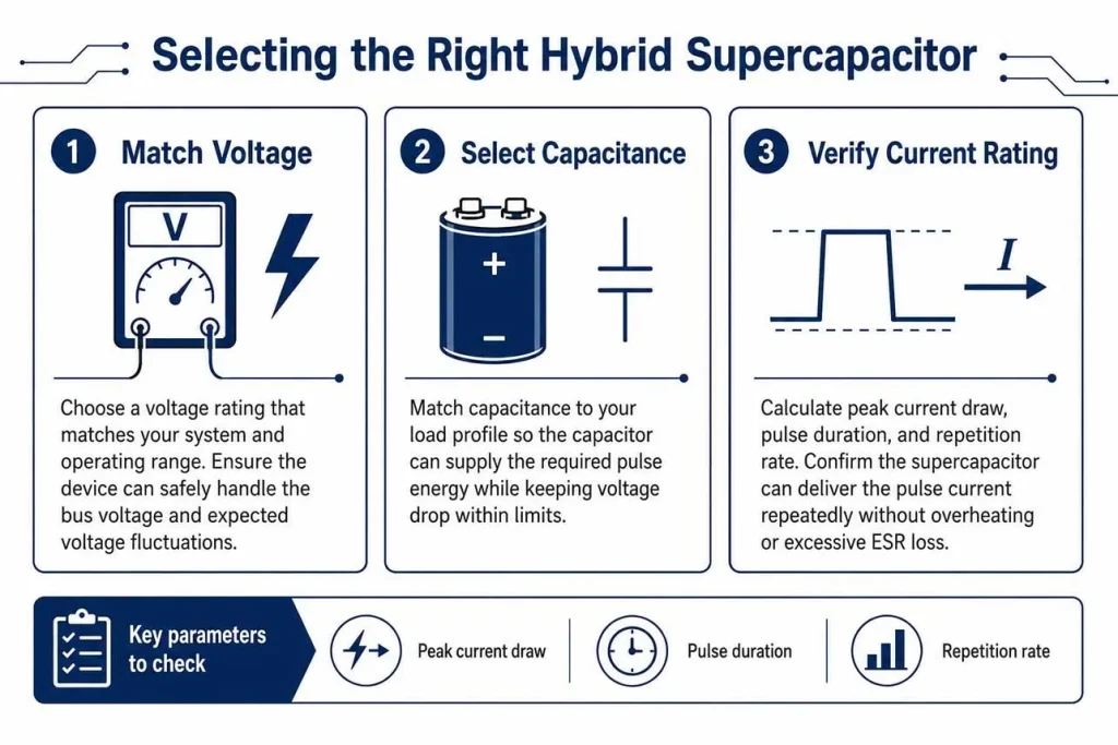 how to select the right hybrid supercapacitor battery