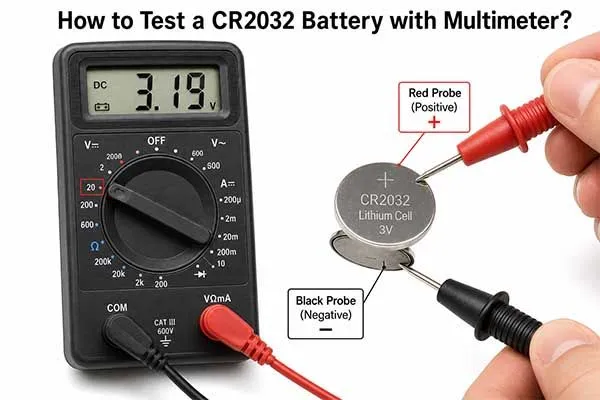 how to test coin cell battery cr2032 with multimeter