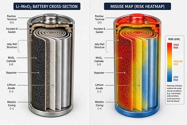 misuse map when LiMnO2 battery charging